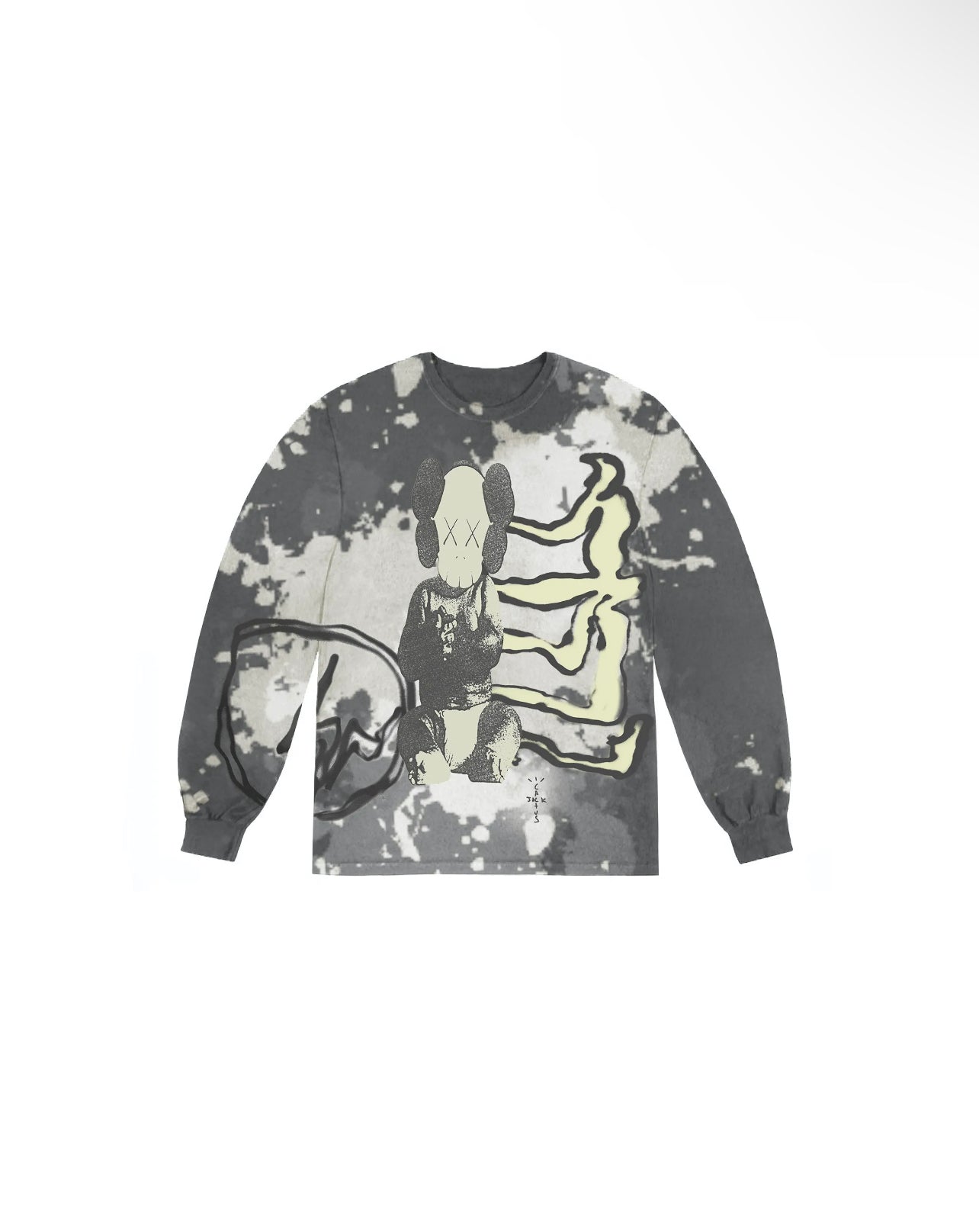 Travis Scott Cactus Jack Kaws For Fragment L/S Tee Multi Grey